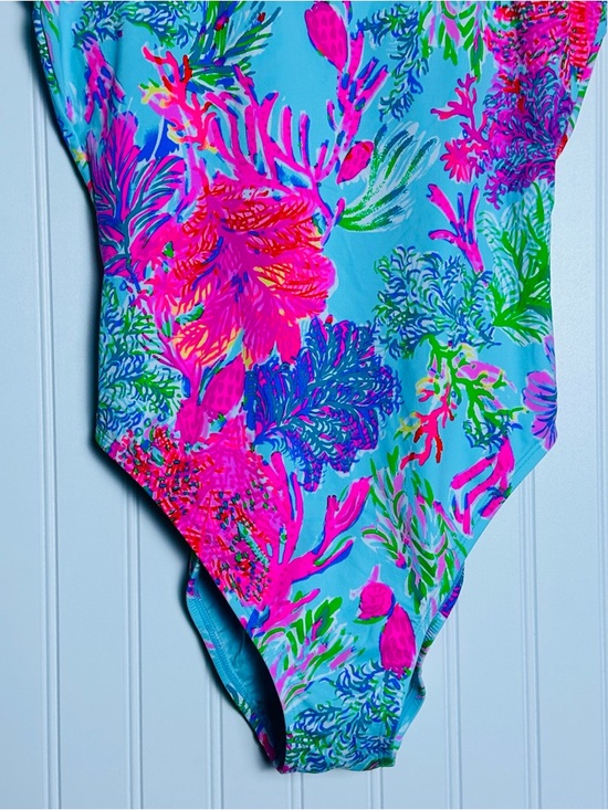 Lilly Pulitzer Brin Scoop Neck One Piece Swimsuit Celestial Blue Cay To My Heart - Picture 7 of 14
